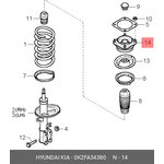 0K2FA34380, Опора стойки амортизатора | перед |
