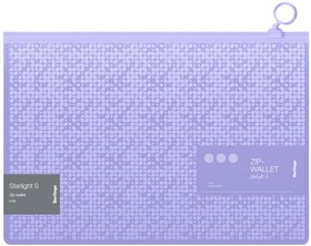 Фото 1/4 Папка-конверт Starlight S на молнии, 200 мкм, фиолетовая, с рисунком ZBn_A4904