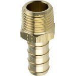 0123 13 21, Brass Pipe Fitting, Straight Threaded Tailpiece Adapter, Male R 1/2in to Male 13mm