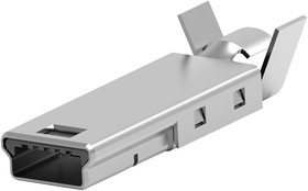 Фото 1/3 1734205-1, Разъем USB, Mini USB Типа B, USB 2.0, Штекер, 5 вывод(-ов), Монтаж на Кабель