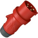 13520, CEE Plug Red 5P 6mm² 32A IP44 400V
