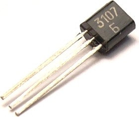 КТ3107Б (2016г), Транзистор PNP 50В 0.1А 0.3Вт 250Мгц TO92 (КТ-26) (BC308A)