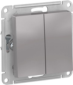 Выключатель 2-кл. СП AtlasDesign 10А IP20 (сх. 5) 10AX механизм алюм ...