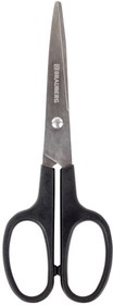 Фото 1/10 Ножницы BRAUBERG "Standard" 160 мм, черные, классической формы, 2-х сторонняя заточка, 237095