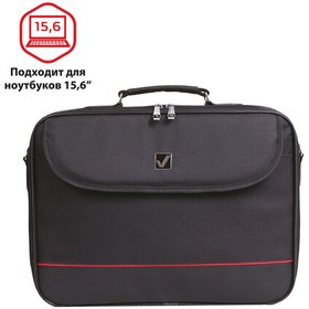 Фото 1/10 Сумка портфель BRAUBERG MOTIVE с отделением для ноутбука 15,6", откидная крышка, "Profi", черная, 30х40х7 см, 240441