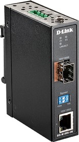 DL-DIS-M100G-SW/A1A, Промышленный медиаконвертер с 1 портом 100/1000Base-T и 1 портом 100/1000Base-X SFP