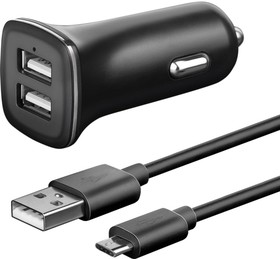 АЗУ универсальное 2USB 2.4A черный + кабель USB TypeC CH-6D07B