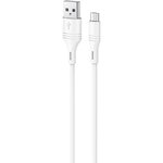 USB кабель BOROFONE BX43 CoolJoy MicroUSB, 1м, 2.4A, PVC (белый)