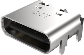 Фото 1/3 USB4105-GF-A-060, USB Connectors USB Type C, 2.0 SMT PCB Top Mnt .60mm
