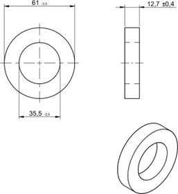 74270097, Ferrite Core 133Ohm @ 100MHz, For Cable Size 35.5 mm