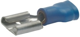 Insulated flat plug sleeve, 2.8 x 0.5 mm, 1.5 to 2.5 mm², AWG 16 to 14, brass, tin-plated, blue, 8301