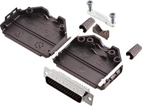 L17DPPK25-BK+L717HDB44P, Разъем D Sub, With Backshell, HD44, High Density, Штекер, L17DPPK-BK Series, 44 контакт(-ов), DB