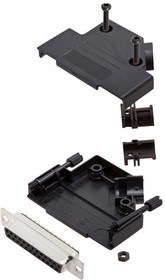 L17D45PK-P-25+L77SDB25S, Разъем D Sub, With Backshell, DB25, Standard, Гнездо, D45PK-P Series, 25 контакт(-ов), DB, Пайка