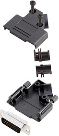 L17D45PK-P-15+L717HDA26P, Разъем D Sub, With Backshell, HD26, High Density, Штекер, D45PK-P Series, 26 контакт(-ов), DA
