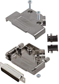 Фото 1/2 L17D45PK-M-25+L717SDB25P, Разъем D Sub, With Backshell, DB25, Standard, Штекер, D45PK-M, 25 контакт(-ов), DB, Пайка