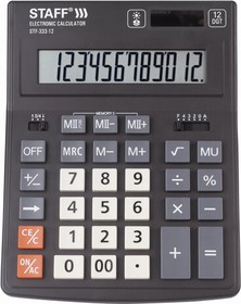 Фото 1/10 Калькулятор настольный STAFF PLUS STF-333 (200x154 мм), 12 разрядов, двойное питание, 250415