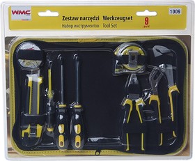 WMC-1009, Набор инструментов 9 предметов слесарно-монтажный в сумке WMC TOOLS