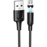 USB кабель BOROFONE BX41 Amiable MicroUSB, магнитный, 1м, 2.4A, PVC (черный)