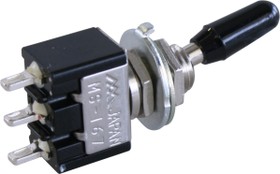 Toggle switch, metal (black), 2 pole, latching, On-On, 10 A/125 VAC, MS-168 BLACK