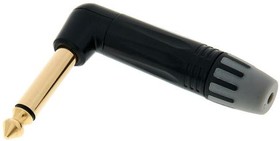 Seetronic MP2RX-BG кабельный разъем угловой Jack 6.3мм TS штекер, для кабеля диаметром 4-7мм,позолоченные контакты, чёрный