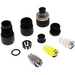 FIC-M8M4, Circular Metric Connectors Field Wireable Male M8; 4-pin, Non-Shielded, IP67; Plastic, Straight Connector; Field Adapter