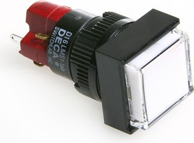 Фото 1/2 D16LMS1-1ABOW, Кнопка без фиксации,щитовые (5A 250VAC), без подсветки