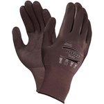 11926090, HyFlex 11-926 Brown Nylon Oil Resistant Work Gloves, Size 9, Large ...