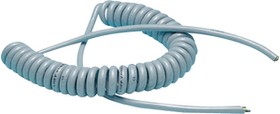 SP.KABEL 3X1.5 400P 300MM, Spiral Cable 3x 1.5mm² Grey 300mm