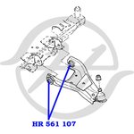 HR561107, Сайлентблок нижнего рычага передней подвески