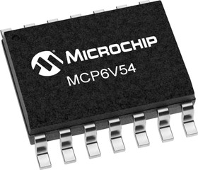 MCP6V54-E/SL, IC: operational amplifier; 2MHz; Ch: 4; SO14; IB: 250pA; Iio: 1nA