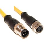 C4AC05M010, Straight Male M12 to Straight Female M12 Sensor Actuator Cable, 10m