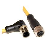 C4BC05M005, Right Angle Male M12 to Straight Female M12 Sensor Actuator Cable, 5m