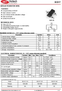 BC817-16, Транзистор NPN 45В 0.5А HFE=100…250 0.2Вт [SOT-23-3], Hottech ...