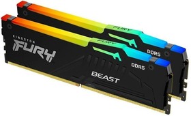 Фото 1/6 Оперативная память Kingston DDR5 DIMM FURY Beast Black RGB 32Gb (kit 2x16Gb), 6000Mhz, [KF560C36BBEAK2-32] CL36, с радиатором