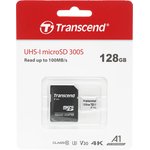 Карта памяти microSDXC UHS-I U3 Transcend 128 ГБ, 100 МБ/с, TS128GUSD300S-A ...