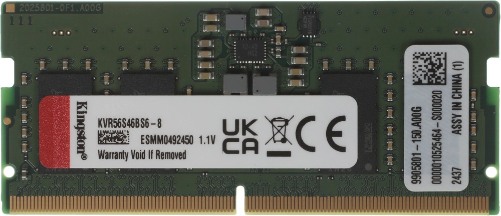 Kingston DDR5 SODIMM8GBメモリ KVR56S46BS6-8 Kingston DDR5 SODIMM8GBメモリ KVR56S46BS6-8 KINGSTON KVR56U46BS6-8