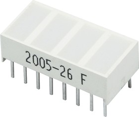 KB-2620EW, Световая полоса 4 сегм. красная 20x10мм 50мКд