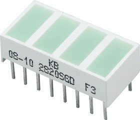 KB-2820SGD, Световая полоса 4 сегм. зеленая 20x10мм 40мКд