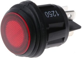 KDH3AEA2RBB, Illuminated Double Pole Single Throw (DPST), On-None-Off Rocker Switch Panel Mount