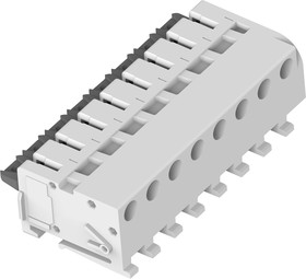 Фото 1/2 2319461-8, Conn Barrier Strip 8 POS 5mm Clamp DIN Rail 5A/Contact