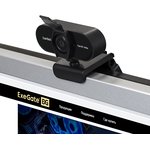 Веб-камера ExeGate EX287379RUS Stream C925 FullHD T-Tripod (матрица 1/3" 2 Мп, 1920х1080, 1080P, 30fps, 4-линзовый объектив, шторка, фиксиро