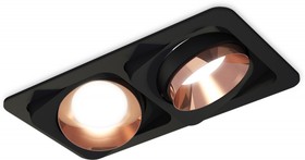 Фото 1/2 Ambrella Комплект встраиваемого поворотного светильника XC7664025 SBK/PPG черный песок/золото розовое полированное MR16 GU5.3 (C7664, N7035)