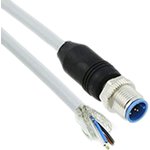 1-2273046-1, Straight Male 5 way M12 to Unterminated Sensor Actuator Cable, 1.5m