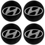 S25, Эмблема на диски/колпаки D=5,7 см черные/алюминий Hyundai 4 шт. Skyway