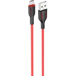 USB кабель BOROFONE BX63 Charming MicroUSB, 1м, 2.4A, TPE (красный)