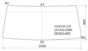 5429AGN LFW, Стекло лобовое (В резинку) Mercedes-Benz Actros 96- / Foton Auman EST A (BJ4189) 22- / Sisu 6x2 00-