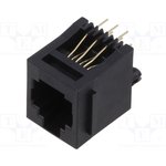MTJ-663X1, Socket; RJ12; PIN: 6; Layout: 6p6c; on PCBs,PCB snap; THT; straight