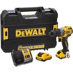 Дрель-шуруповерт DeWalt DCD706D2, Аккумуляторная, 18В, 2 АКБ, Ударная, Кейс