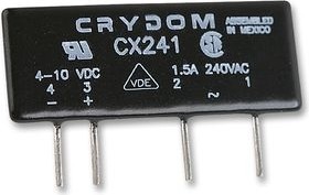 Фото 1/4 Solid State Relay Single Phase, CX241, 1NO, 1.5A, 280V, Radial Leads