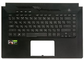 (13N1-8LA0701) топкейс с клавитурой для ноутбука Asus GU502DU, черный, без подсветки (оторван кончик шлейфа подсветки, легко восстанавливает